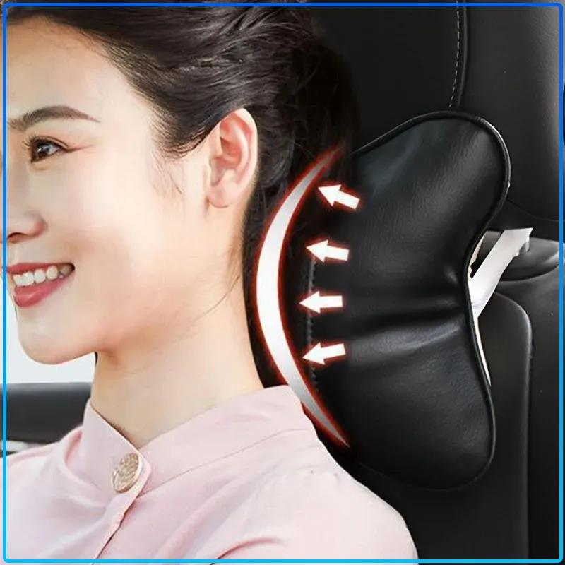 AABDV1 Car Neck Pillows Car Headrest Cushion Support Seat Accessories Stickers For Mercedes Benz AMG W204 W213 W205 W211 W212 W176