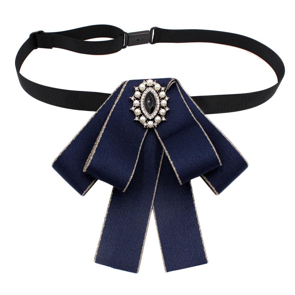 Rhinestone Bowknot Brooches Alloy Necktie Fashion Wedding Party Bow Tie for Groom Formal Suit