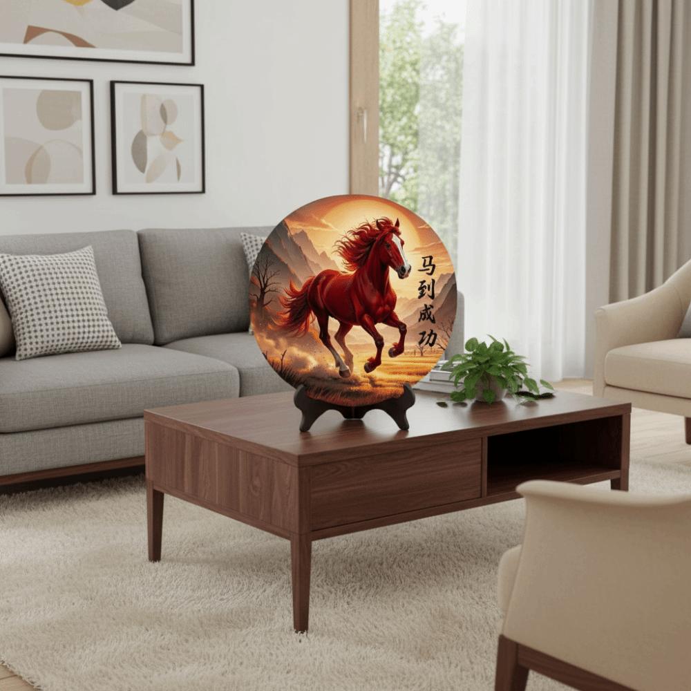 Horse Year Photo Frame Decorations Wooden Desktop Ornament Home Decor Home Decor Ornament Office