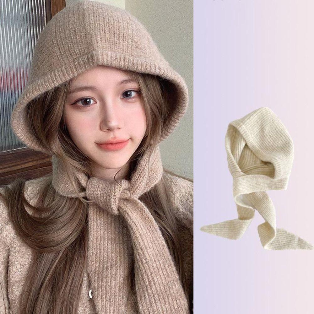 Бандана-балаклава Шапки-бини Мягкие вязаные шапки Зимний шарф-шапка Девочки