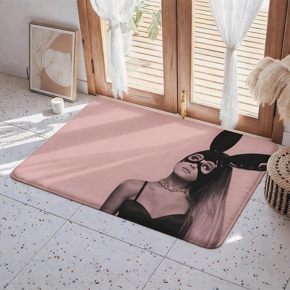 A Ariana G Grande Singer Floor Mat Eco Flannel Doormat Non Slip Odorless Indoor Floor Rug Soft Short Plush Home Mat