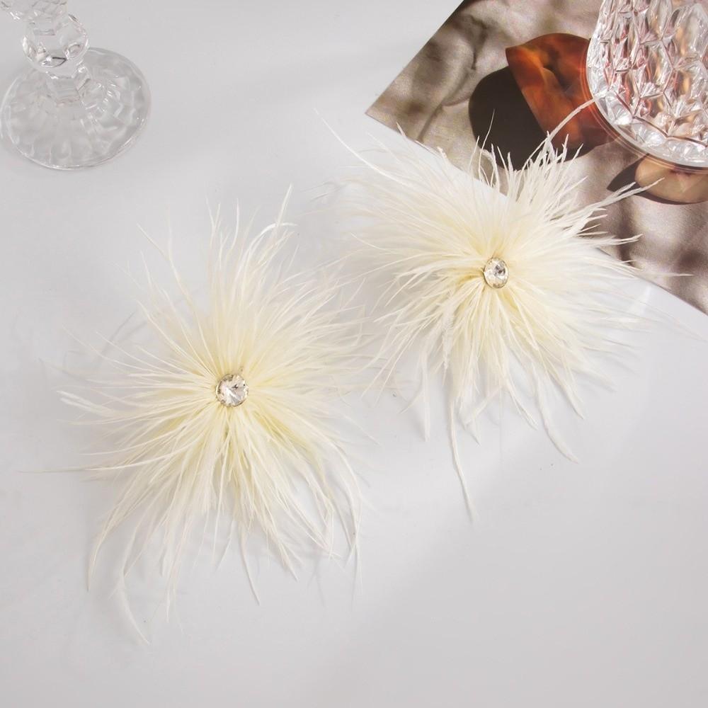Multi-color Feather Feather Earrings Exaggerated Style Boho Drop Earrings Light Luxury Look