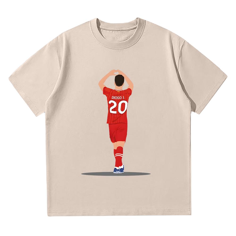 Диого Жота Футболки с графическим принтом в виде сердца любви для женщин/мужчин Памятная одежда Подарок для спортивных фанатов Футболки Свободные Повседневные Футболки Топы