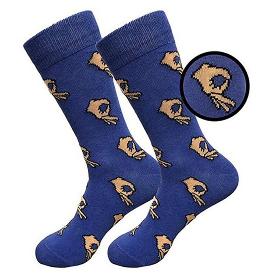 Unisex Winter Knitted Mid-Calf Long Crew Socks Funny Printed Hip-Hop Trendy Cotton Hosiery Skateboard Streetwear