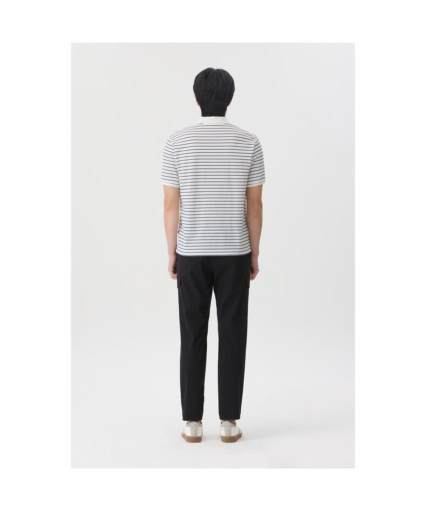 BRENTWOOD [Life Performance] Striped Polo Neck T-Shirt Brtam26002Whx