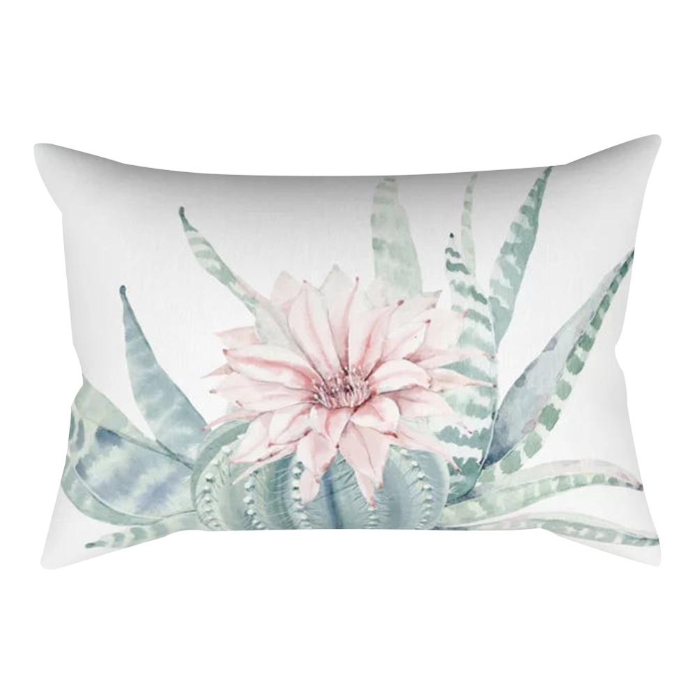 Декоративная наволочка с растительным светом кактуса для спальни, гостиной, дивана, стула, автомобиля, наволочка 30x50 см, домашний декор, наволочка