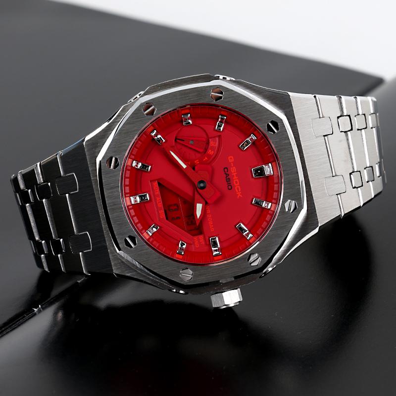 Casio Унисекс 44-миллиметровые красные часы GA-2100-4A(Часы1--)
