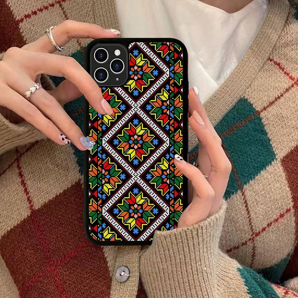 Чехол для телефона с узором-орнаментом Украины, силиконовый, PC+TPU, для IPhone 11 12 13 14 15 16 Plus Pro Max