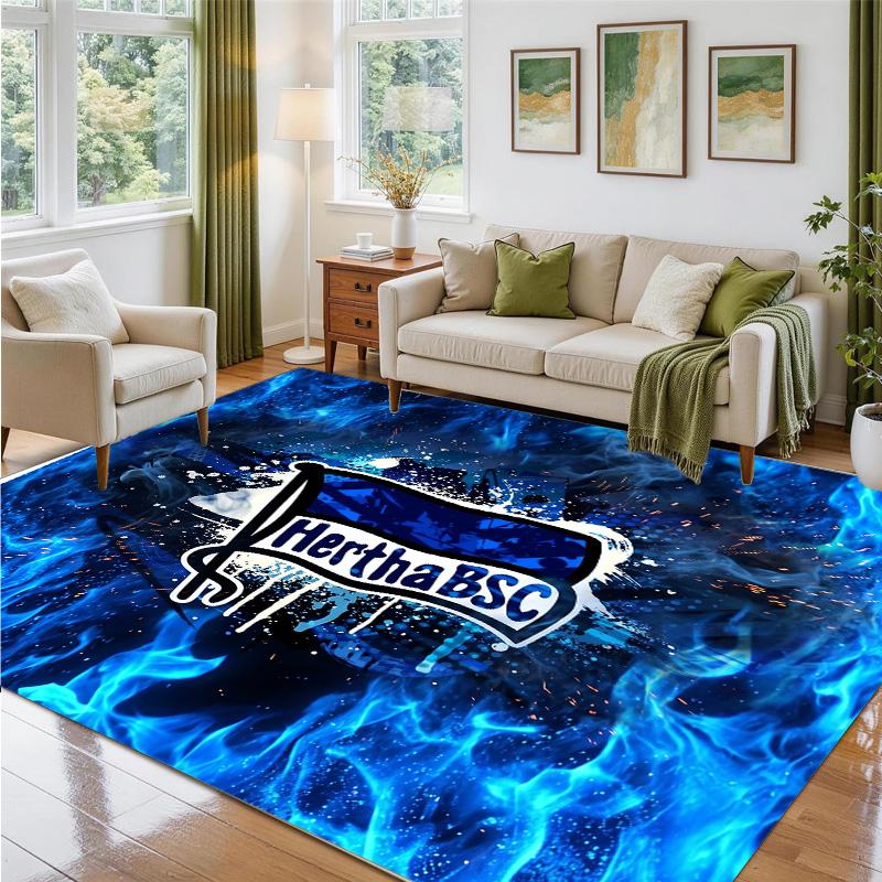 hertha bsc FC Design Crystal Velvet Rug Soft Decorative Mat for Bedroom Entrance