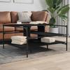  Coffee Table, Black, 100x100x48.5 Cm, Wood-based Material
