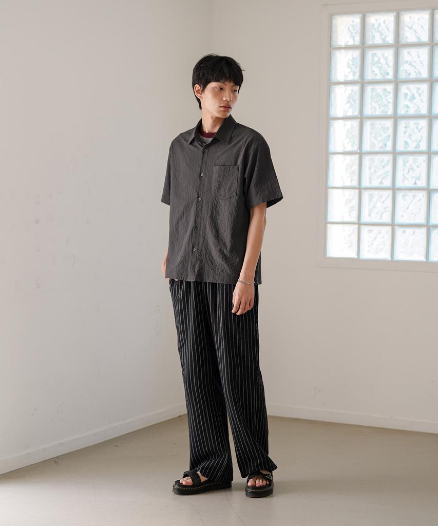 JEMUT Summer Striped Wide Pants Black Mmlp2628
