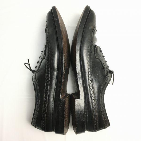 1963 Made? FLORSHEIM Kenmoor Long Wingtip Shoes Black Size 26.027.0 Vintage Imperial Men's(USED)
