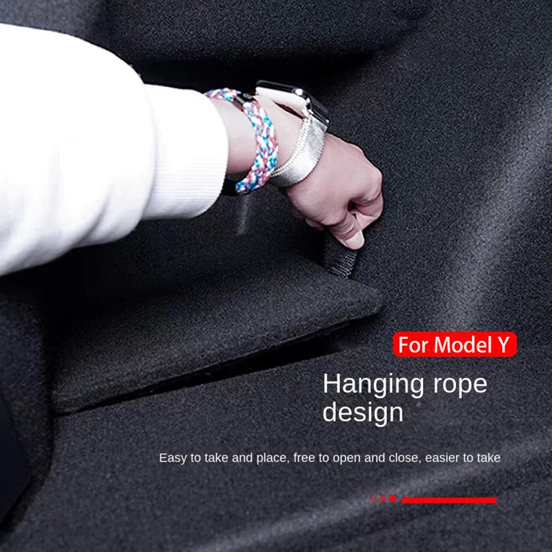 Боковые контейнеры для хранения в багажнике для Tesla Model Y-Berlin/Austin 2022-2025 Органайзер в багажник Ведро Коробка из ТПЭ и ковровые крышки