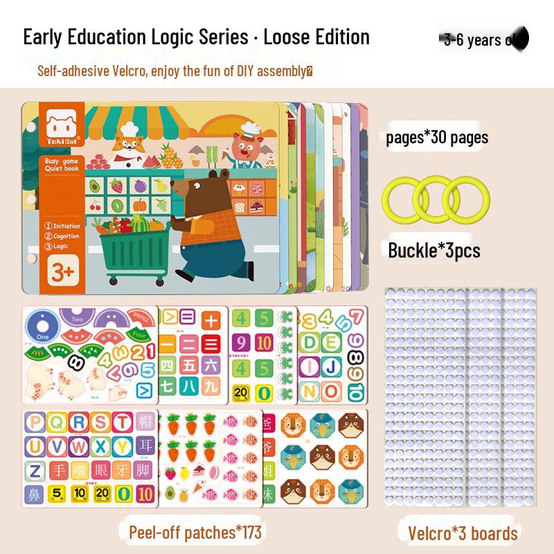 Развивающая книжка для малышей: Карточки на липучках для раннего развития и детского сада