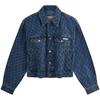 SS25 Letter Print Vintage Cotton Denim Jacket Women Jacket Denim-Blue 47B010G