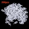 200PCS White Plastic Curtain Hooks Rings For Hanging Window Curtains In Home Office Car Durable Hangers Replacement Parts For Curtain Rods