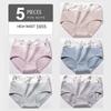 5 Pcs/Set Women's Panties Breathable Cotton High Waisted Panties Women's Triangle Pants M-5XL