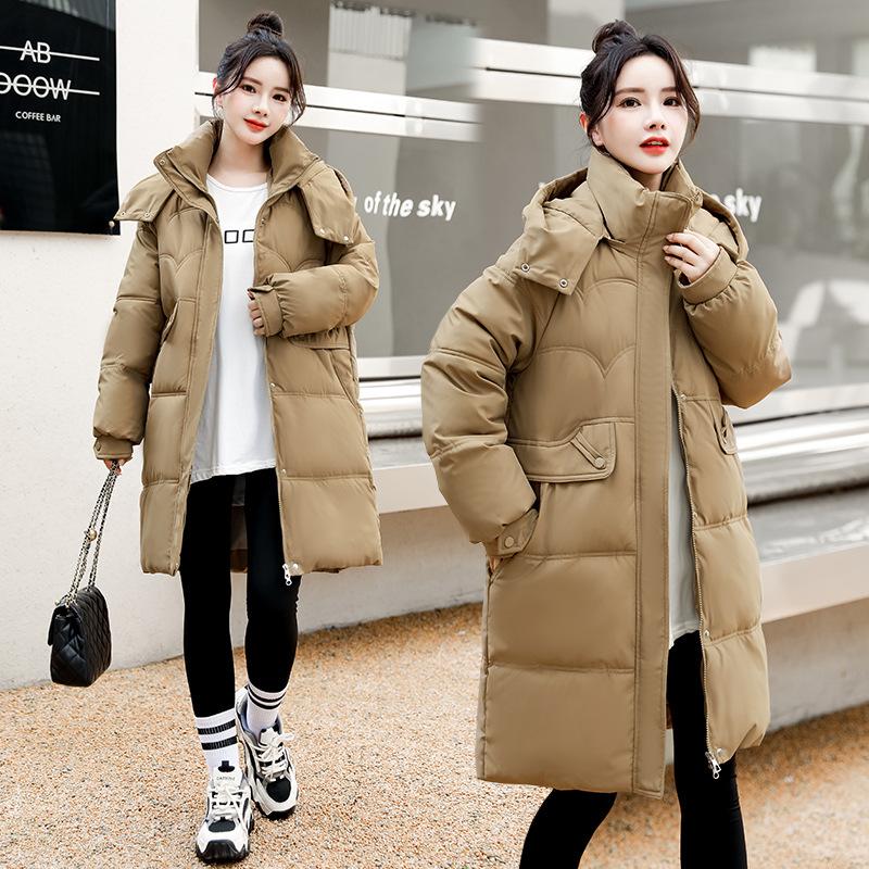 Winter Cotton-padded Jacket Women Long Over-the-knee Loose Large-size Cotton Coat Padded Bread Clothing