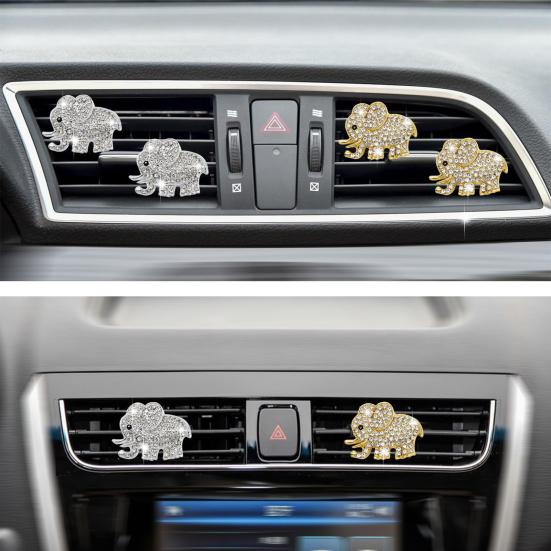 Автомобильный освежитель воздуха, вентиляционный зажим, роскошный горный хрусталь, сплав, слон, автоматическое украшение на выходе воздуха, диффузор для ароматерапии, аксессуары для салона автомобиля
