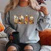 Halloween Horror Coffee Sweatshirt Fall Coffee Sweater Pumpkin Spice Sweatshirts Women Clothes Coffee Lover Pullovers Hoodie
