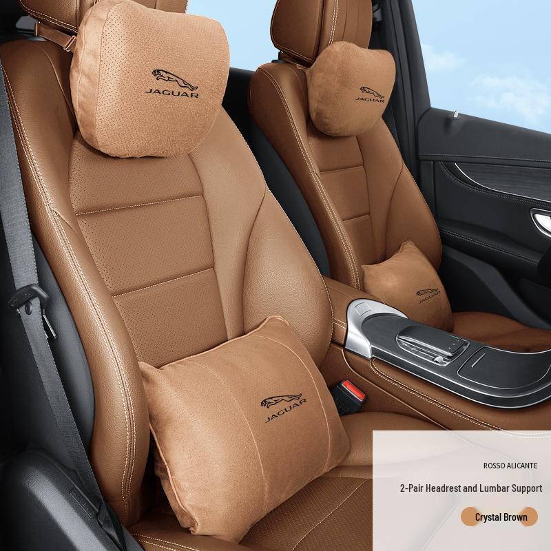 Дышащие подголовники с поддержкой шеи из замши для автомобильных сидений Jaguar XEL/XFL/F-PACE