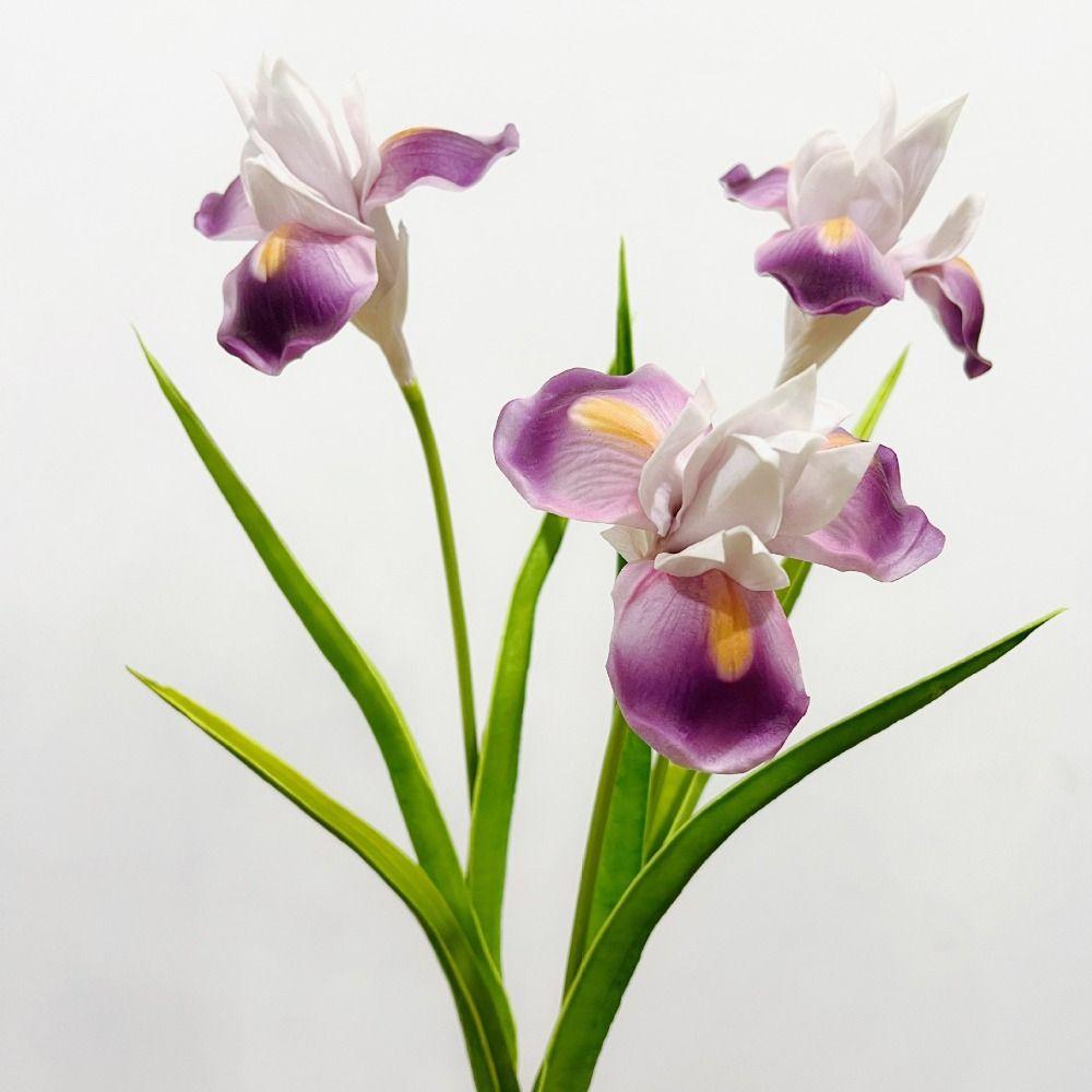 Handmade Simulation Iris Flower PU Fake Flower Hotel Home Living Room Decor
