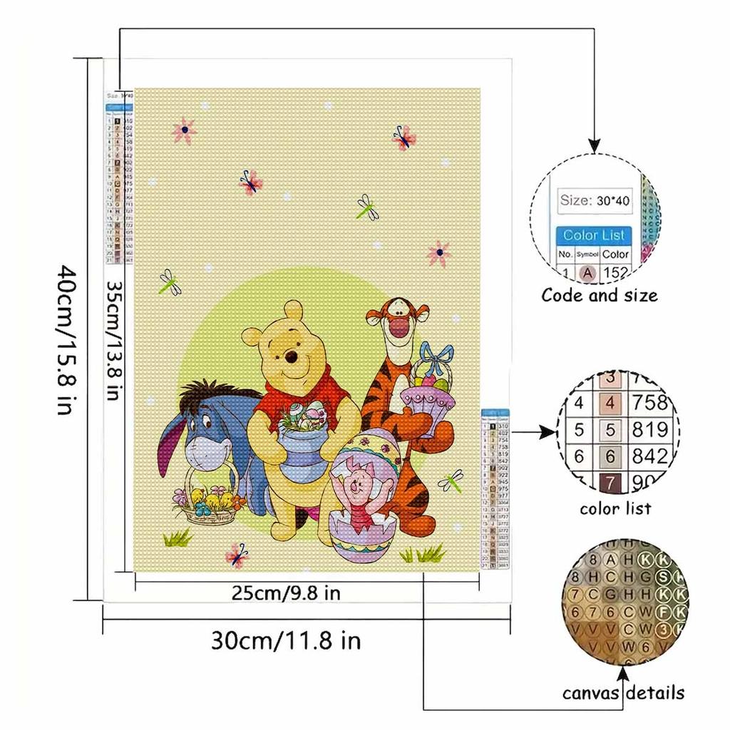DIY Diamond Painting Winnie The Pooh Cross Stitch Kit Mosaic Art Diamond Painting Full Circle Diamond Home Decoration