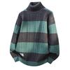 2026 Autumn Winter Men Striped Sweaters Men Turtleneck Casual Sweater Male Knitted Patchwork Jumper Man Streetwear Pullovers