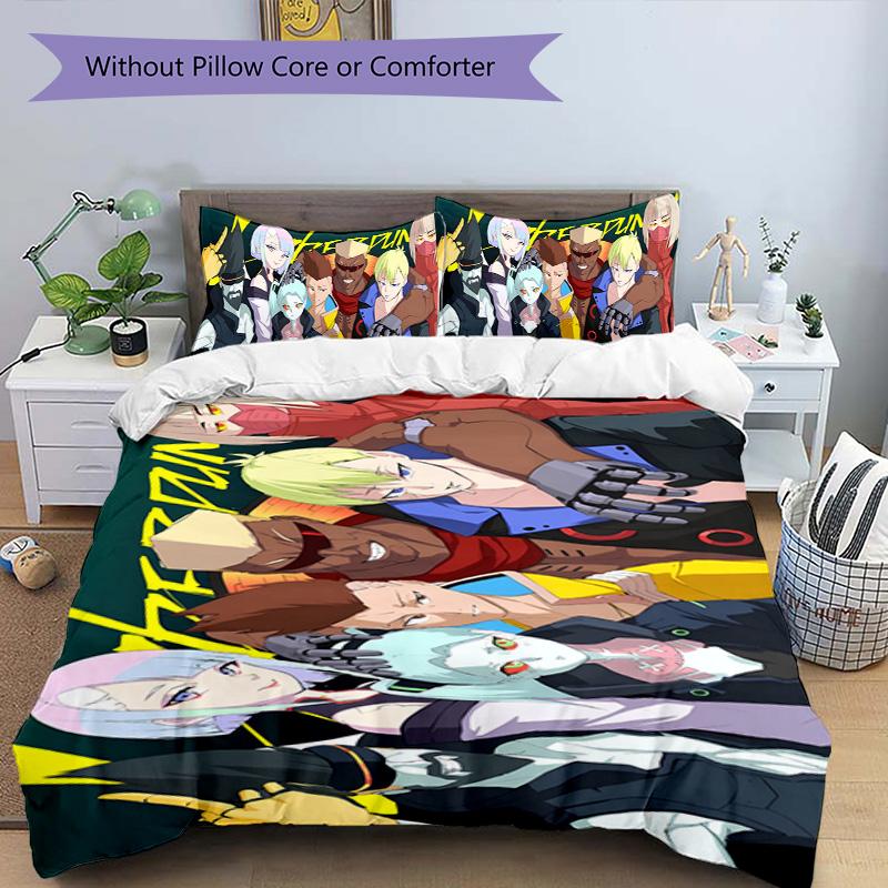 Cyberpunk 3pcs Bedding Set Duvet Cover Closure Includes 1 Duvet Cover & 2 Pillowcases for All Seasons Bedroom Home Dorm Decor