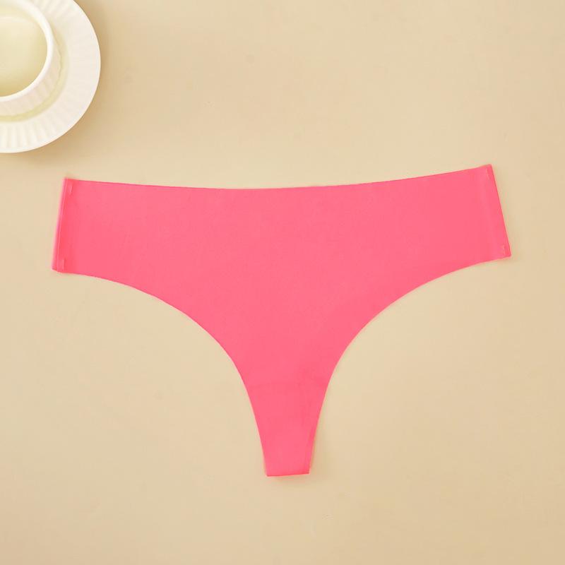 CINOON Women Sexy Seamless Thongs Fashion Low-Rise Ice Silk Ultra-thin G-String Solid Color Soft Comfort Briefs
