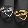 Romantic Hands Than Heart Ring Geometric Love Gesture Couples Fashion Open Ring