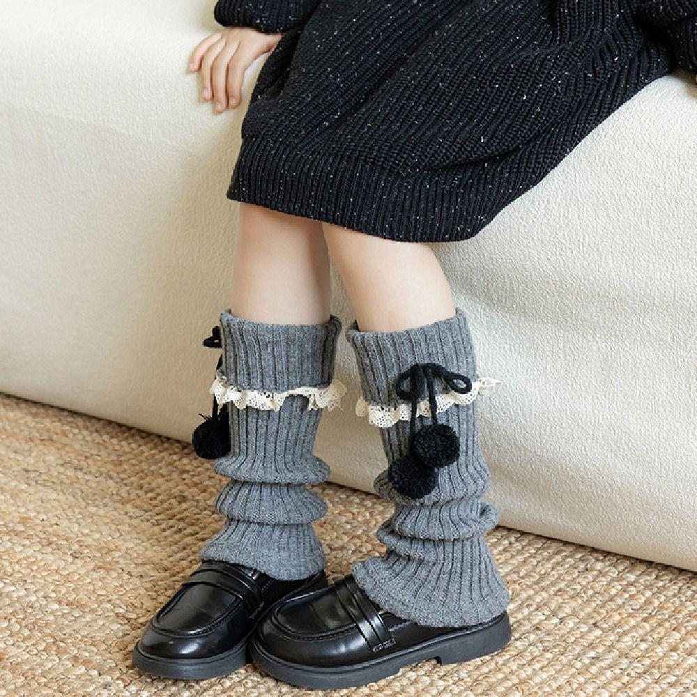 Y2K Lolita Bowknot Boots Cover Lace Women's Leg Warmers Fashion Mid-tube Socks  Girl