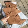 Зимние ботильоны с острым носом Женские короткие ботильоны со складками Элегантные дизайнерские ботильоны для женщин Размер 35-42