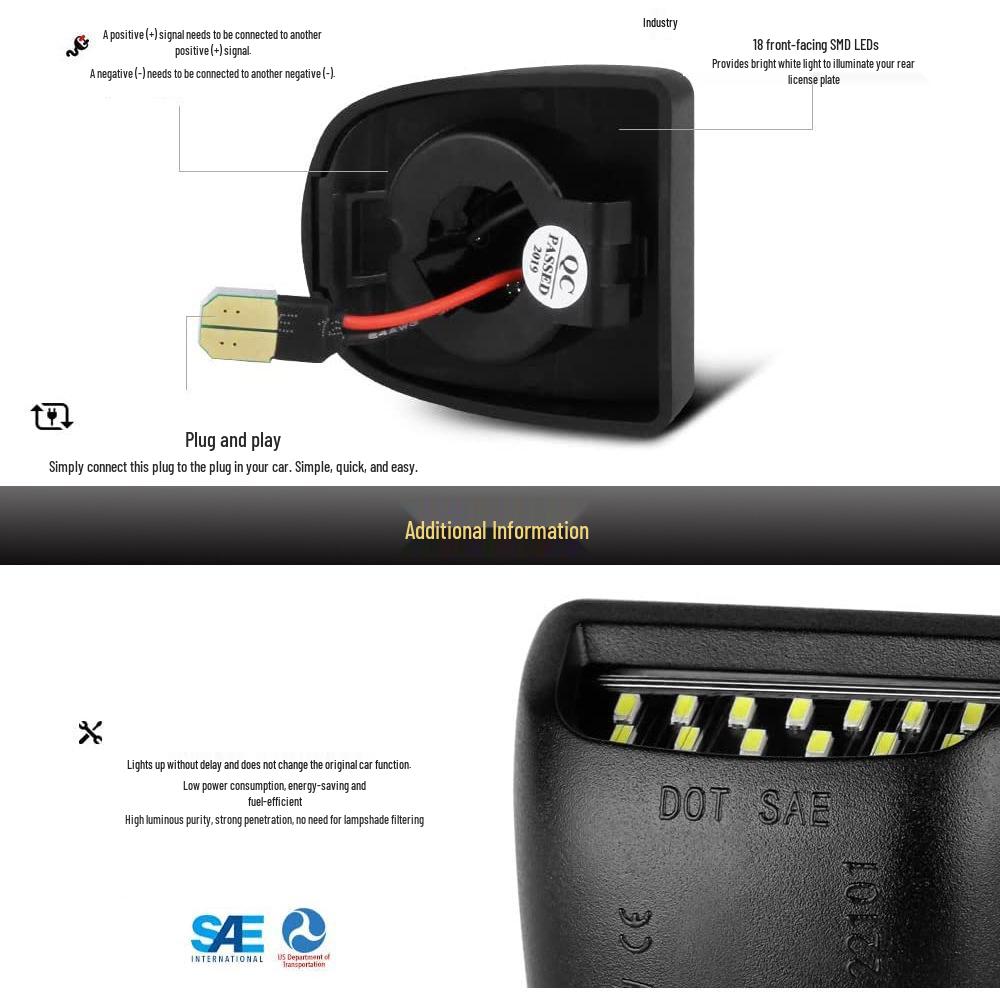 Черные фонари номерного знака с 18 светодиодами, 2 шт., для пикапов, Chevrolet, Saab, Bantamah, GMC, Cadillac.