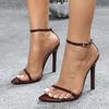 Liyke Sexy Red High Heels Party Stripper Fetish Stiletto Sandals Summer Fashion Ankle Buckle Strap Women Shoes Sandalias Mujer