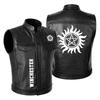 American Drama Ghost Ghost Evil Force Winchester High-end Locomotive Leather Jacket Vest Men's Knight Leather Jacket