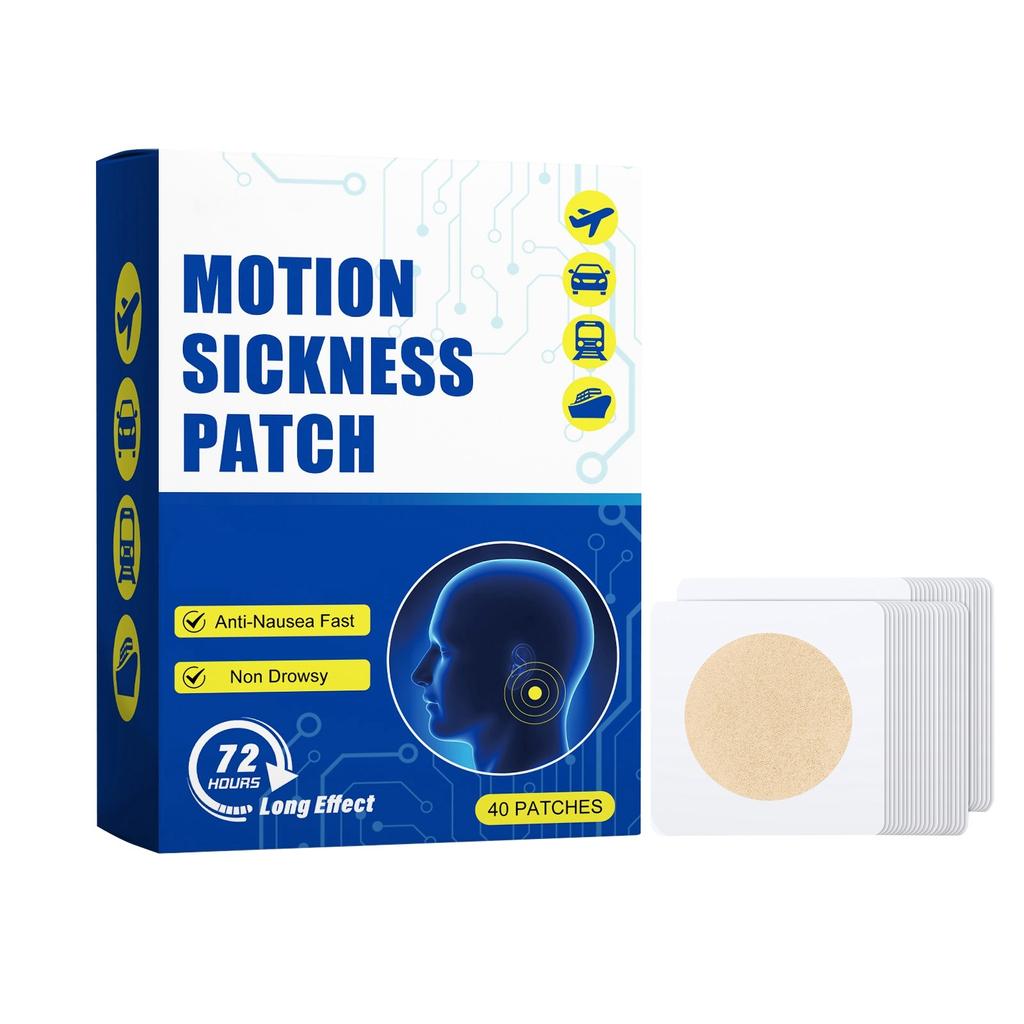 40 Pieces Of Motion Sickness Patches, Dizziness Patches And Seasickness Patches, No Side Effects, Suitable For Traveling By Car, Ship, Airplane, Etc.