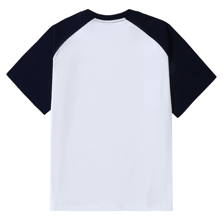 Унисекс Ретро Цветной Блок Раглан Хлопковая Футболка - Повседневная Свободная Посадка, Короткий Рукав