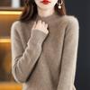 Autumn and Winter New Women's Semi-turtleneck Knitted Bottoming Shirt Pullover Warm Versatile Thickened Sweater Long Sleeves