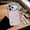 Phone Case: 2D flat design suitable for iPhone 18, 17, 16, 15, 14, 13 Pro film protective case, couple style, seaside pink butterfly beach, Christmas 