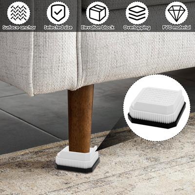 12 шт. штабелируемые подставки под мебель из ПВХ, нескользящие подставки под ножки стола с полузакрытой конструкцией, аксессуары для ножек мебели для дивана, кровати