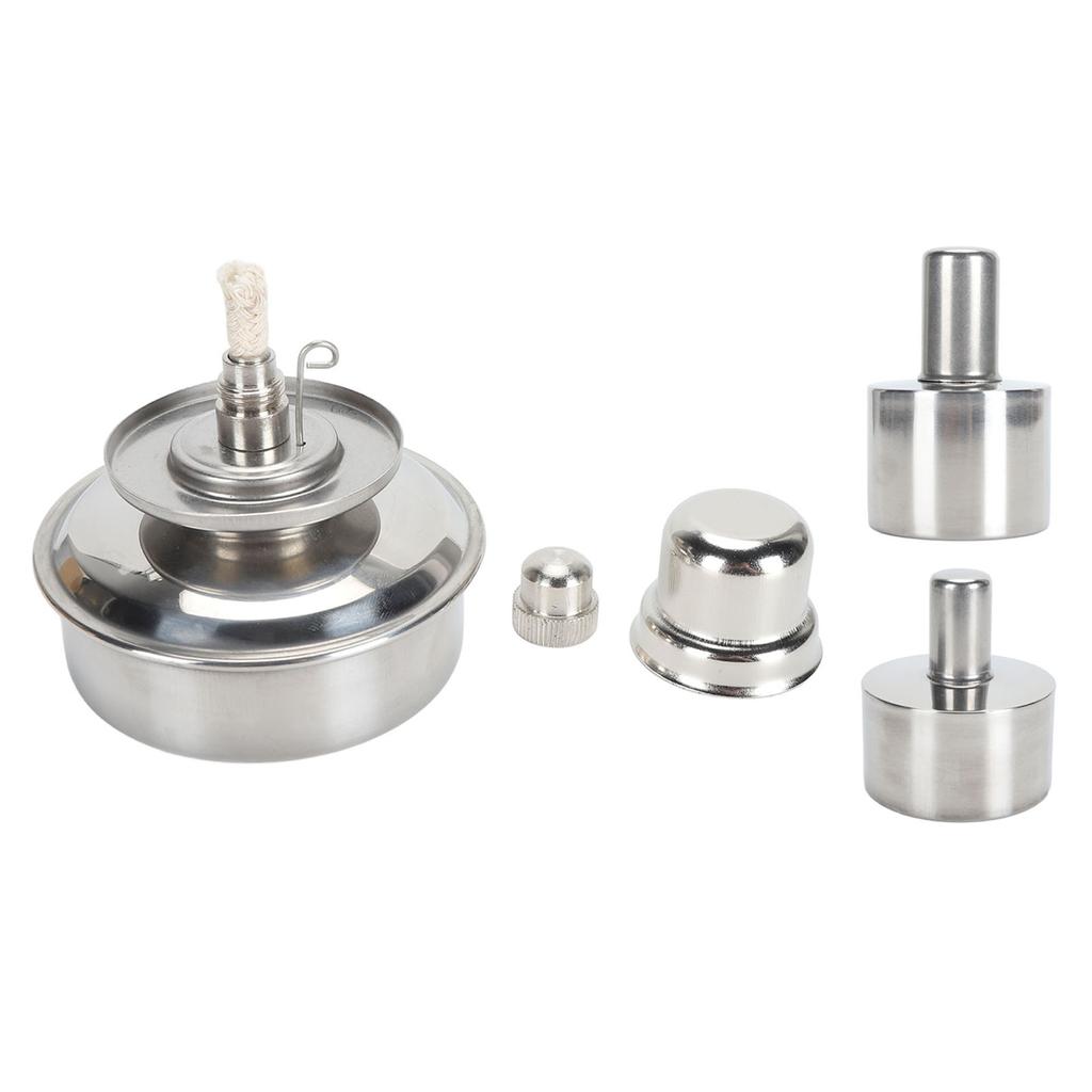 Alcohol Lamp Burner 304 Stainless Steel Explosion Proof Leakproof Metal Alcohol Burner for Laborator