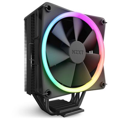 Воздушный кулер для ЦП NZXT T120 RGB Теплопроводящие медные трубки Гидродинамические подшипники Совместим с AMD и Intel Черный - RC-TR120-B1 - - - -
