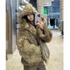 New Fur Coat Wolf Fur Hooded Imitation Fox Fur Coat Young Thickened Winter Warm Jacket