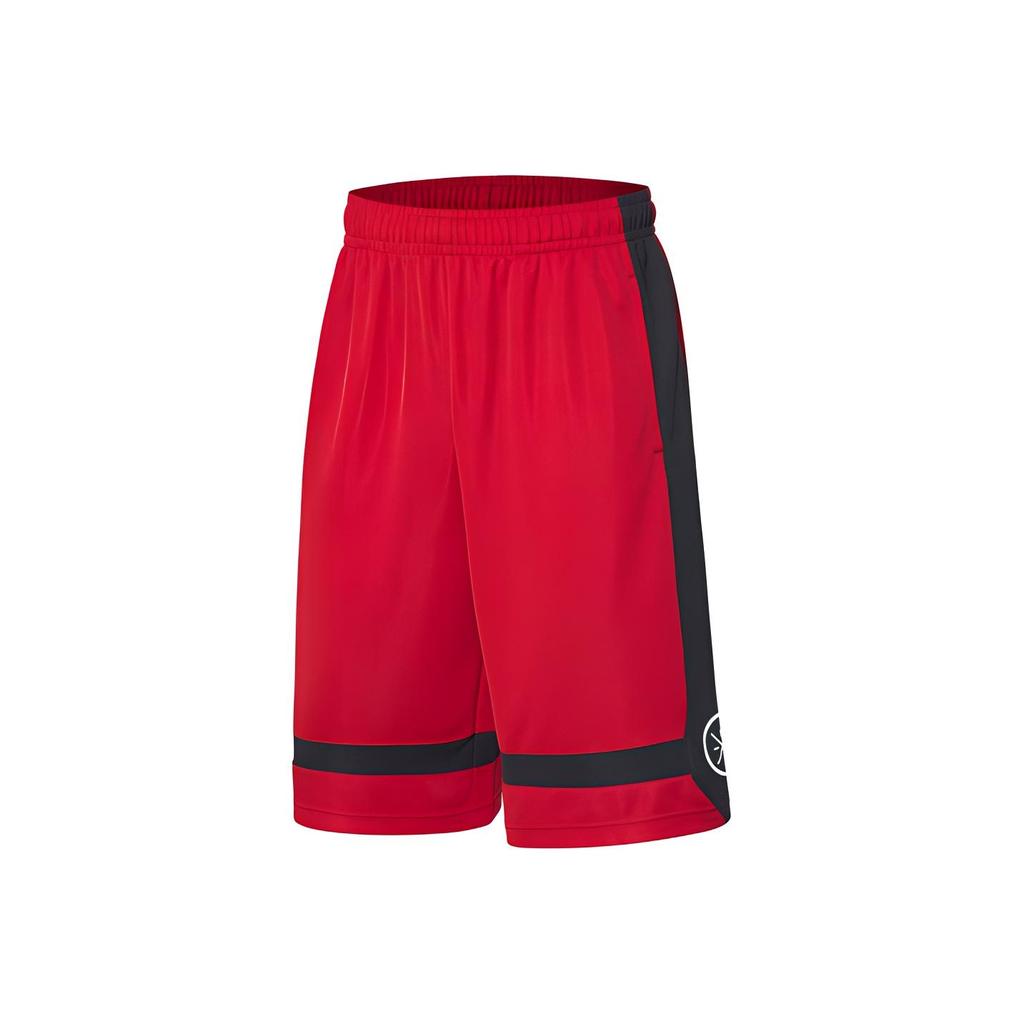 Li-Ning Мужские баскетбольные шорты с контрастной защитой от УФ-лучей Way Of Wade, бычье-красное AAPQ235-3