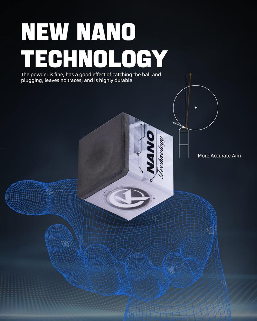 KONLLEN Профессиональный мел для бильярдного кия с нанотехнологиями для сцепления и контроля 1 Мел для и Долговечность Мел, Долговечный - Производительность,