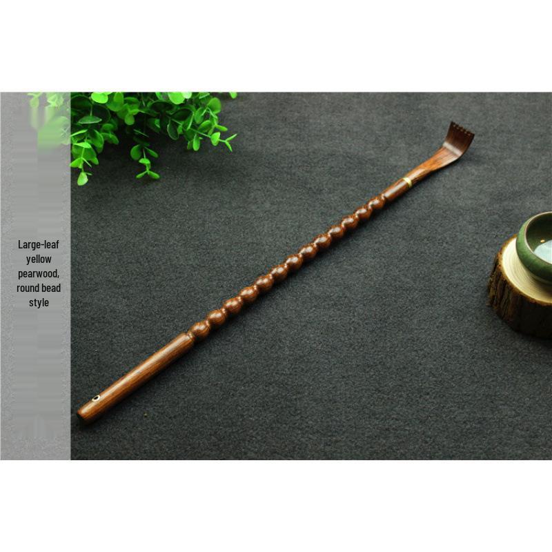 Скребок для спины из черного дерева с нержавеющей сталью - Облегчение зуда всего тела