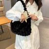 Large Capacity Plush Handbag Solid Color Plush Shoulder Bag Kawaii Plush Tote Bag  Winter