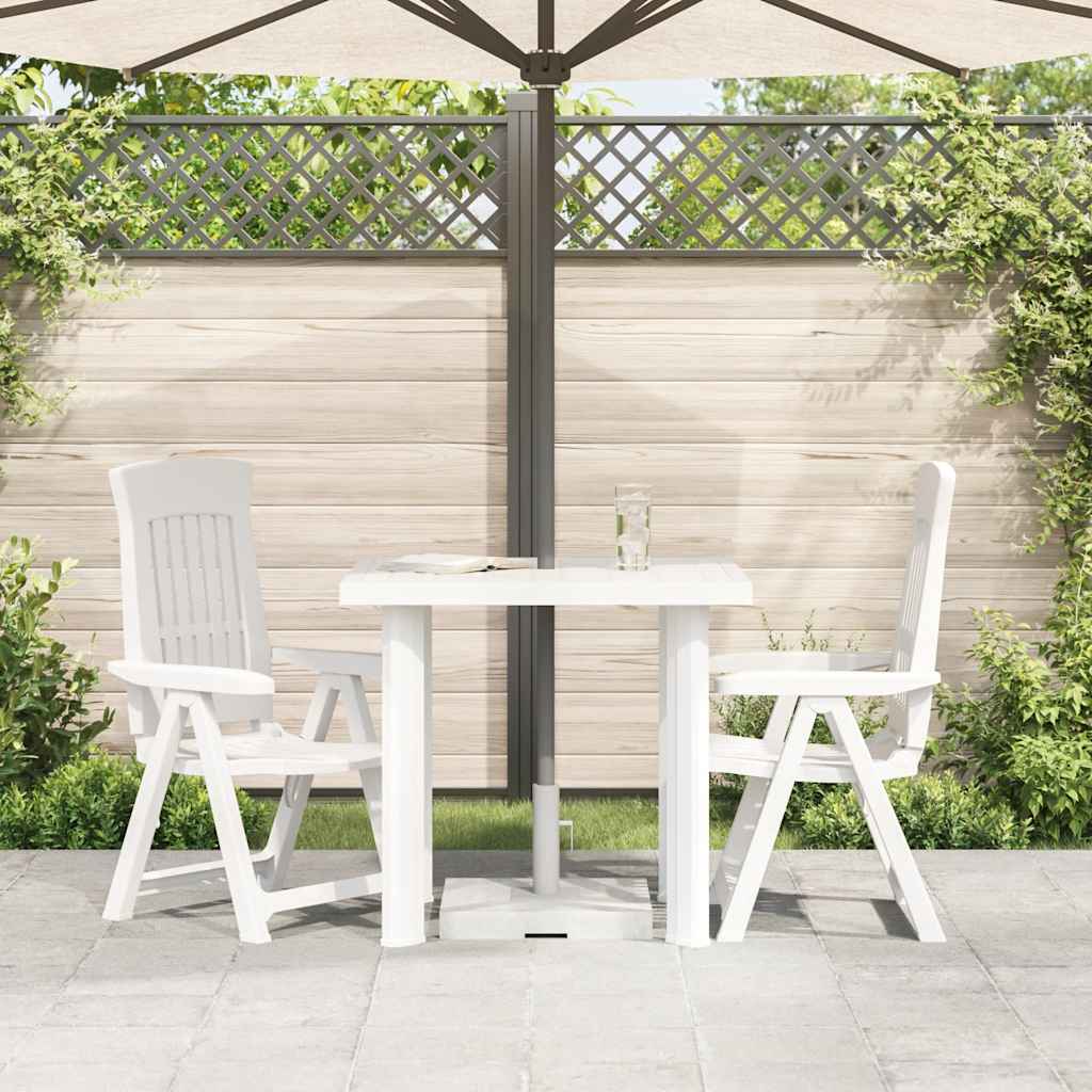vidaXL Gartentisch Weiß 80x75x72 cm Kunststoff