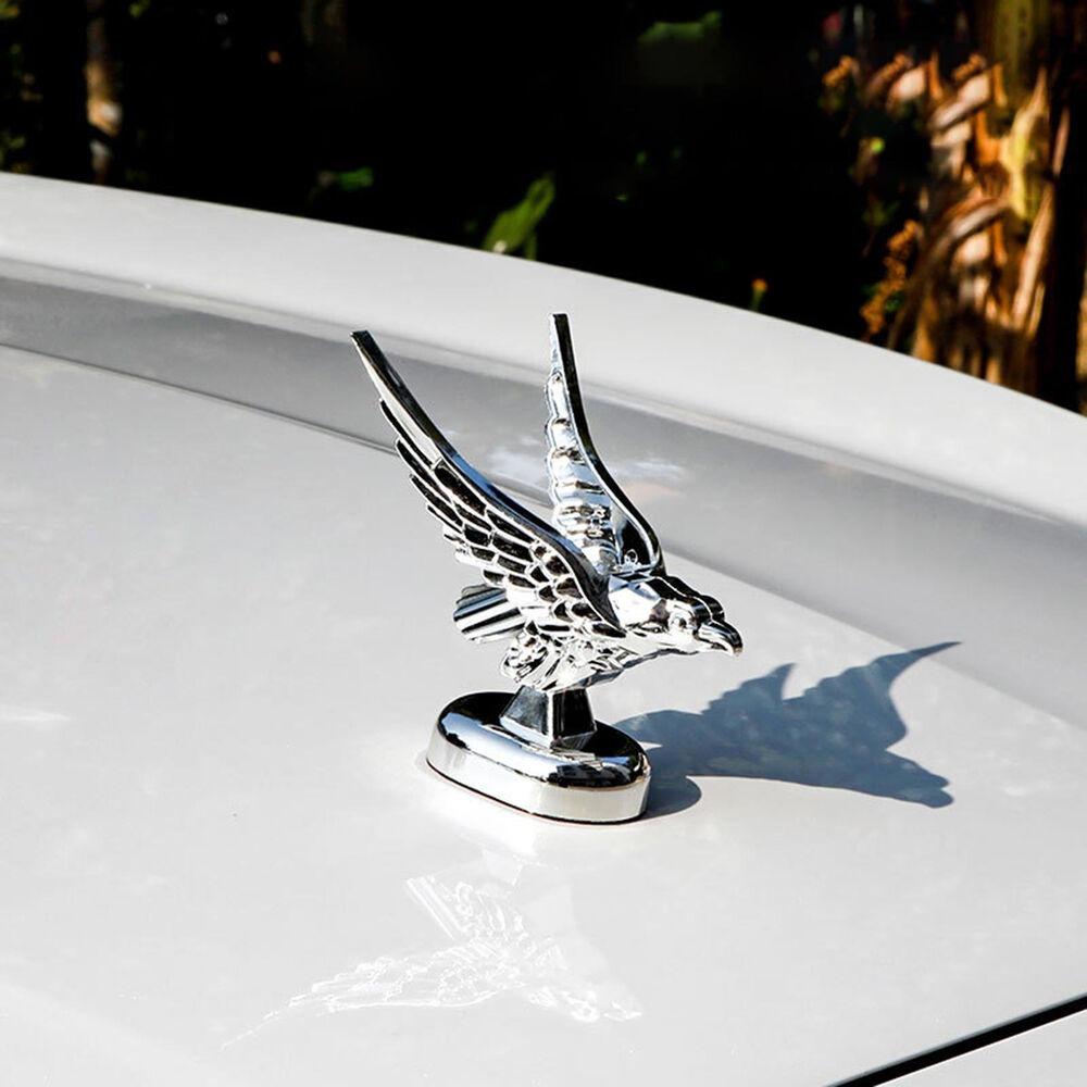 Chrome 3D Eagle Emblem Car Front Hood Eagle Ornament Car Hood Ornament Auto Front Cover Badge